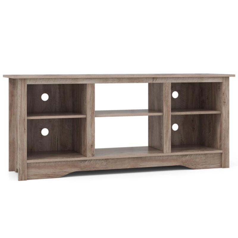 Hivvago TV Stand for up to 65" Flat Screen TVs with Adjustable Shelves for 18" Electric Fireplace (Not Included)