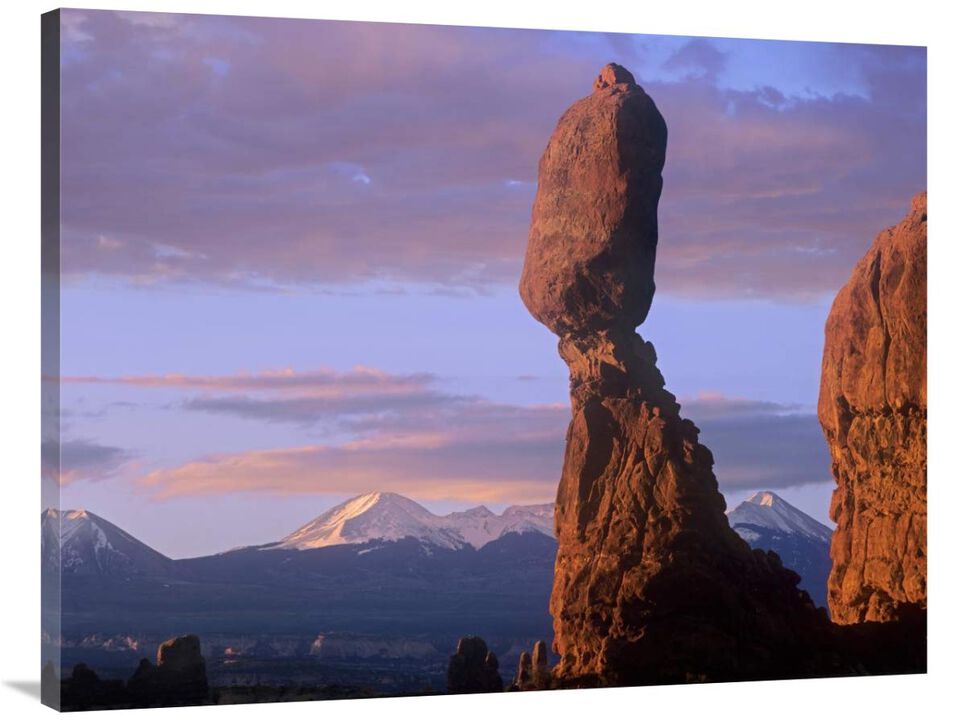 La Sal Mountains and Balanced Rock, Arches National Park, Utah-Canvas Art-40x30