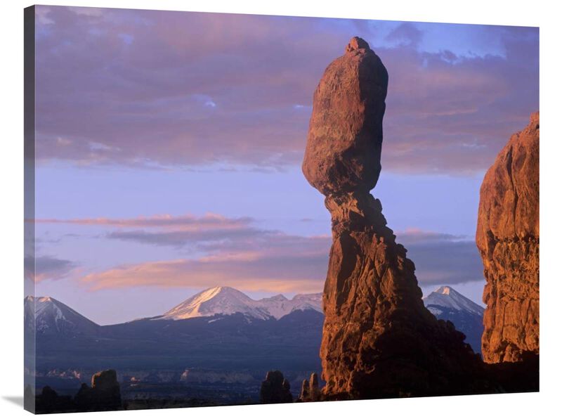 La Sal Mountains and Balanced Rock, Arches National Park, Utah-Canvas Art-40x30