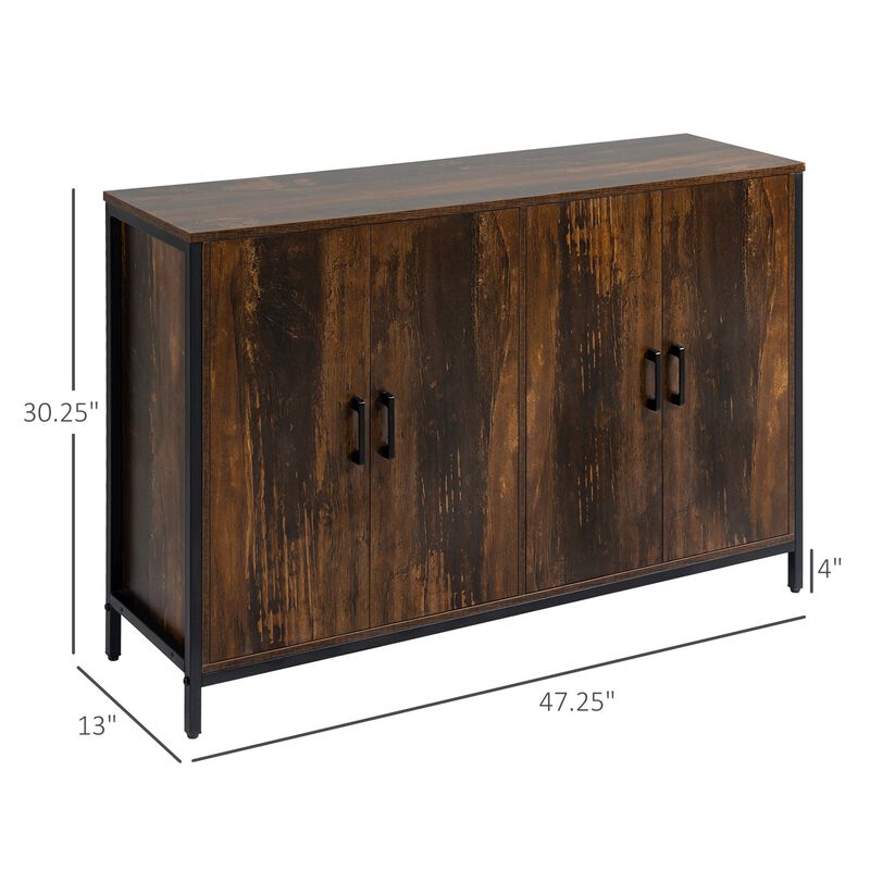 Rustic Brown Cabinet: Industrial Buffet Sideboard for Dining Room
