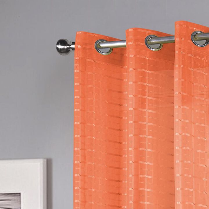 RT Designers Collection Wanda Box Voile Light Filtering One Grommet Curtain Panel 54" x 90"