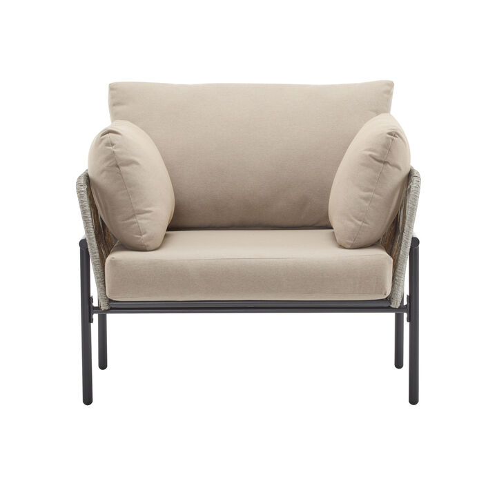 MeraxRope Weave Design Lounge Chair for  Indoor and Outdoor