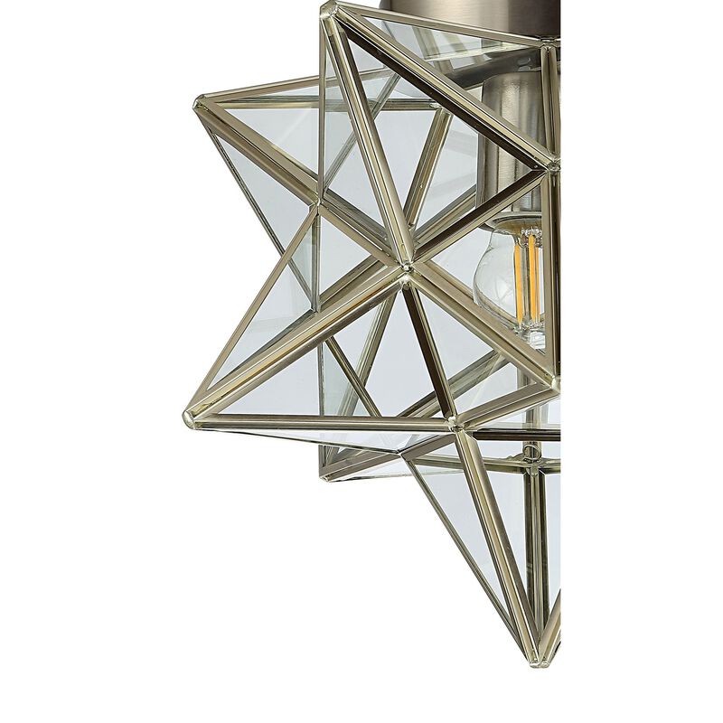 Stella Moravian Star Metal/Clear Glass LED Pendant