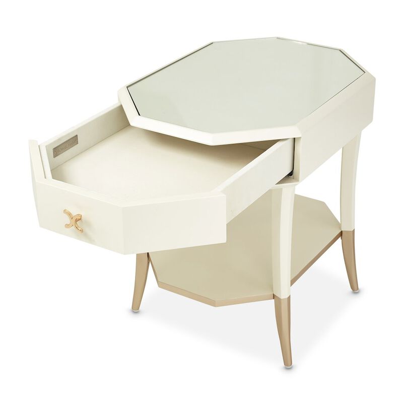 Michael Amini La Rachelle Octagonal End Table - Champagne