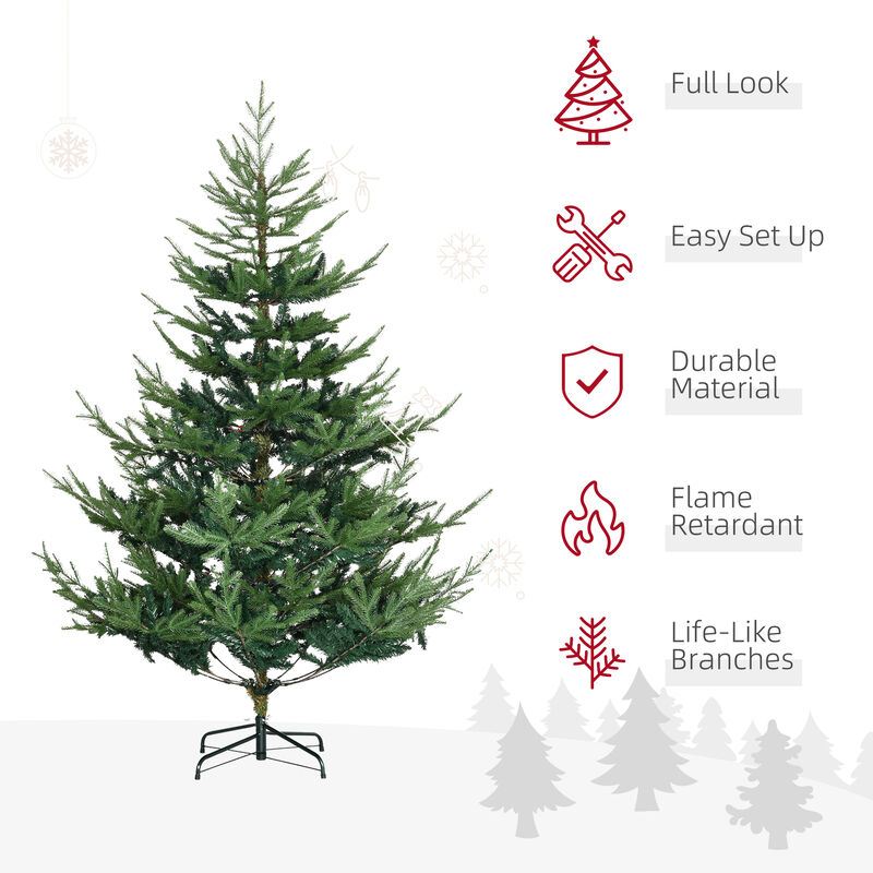 6' Artificial Christmas Tree with Realistic Branch Tips, Auto Open for Party