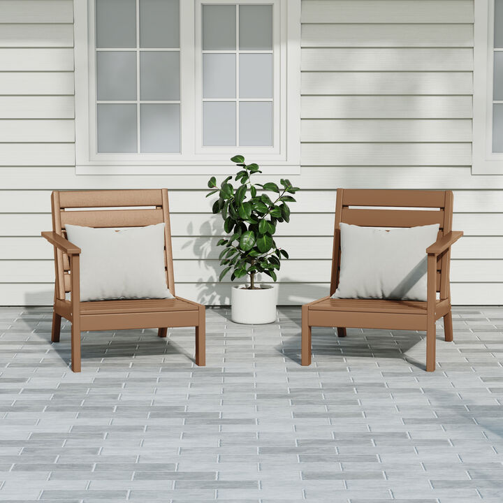 WestinTrends Outdoor Patio HDPE Deep Seating Sectional Loveseat
