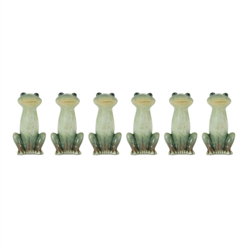 Frog Resin Figurine Set of 6 for Garden and Home Decor