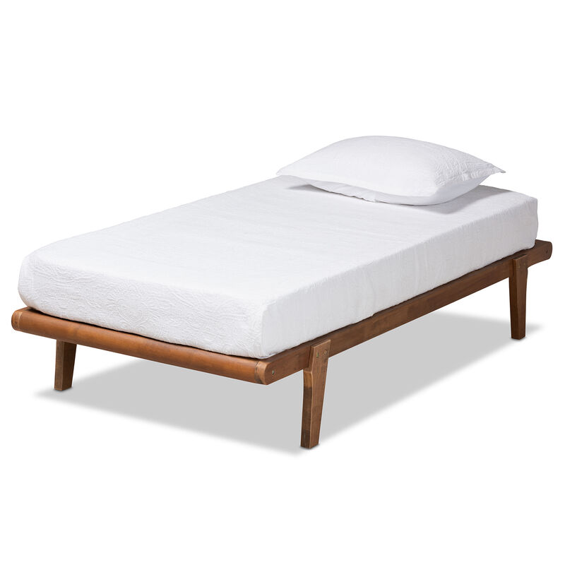 Baxton Studio Kaia  Walnut Brown Finished Wood Twin Size Platform Bed Frame