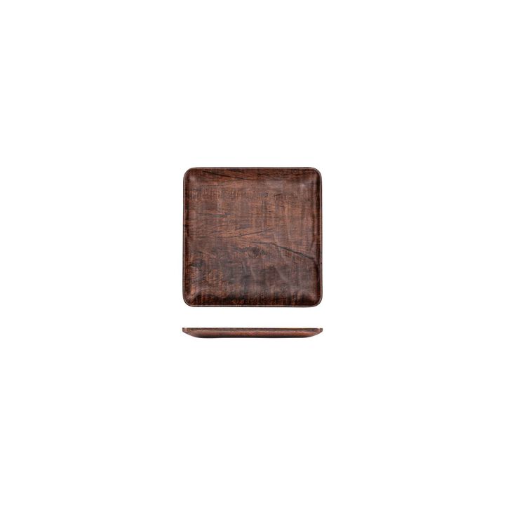 Turgla Composite 7" x 7" Square Brown Composite Plate (Set of 4)