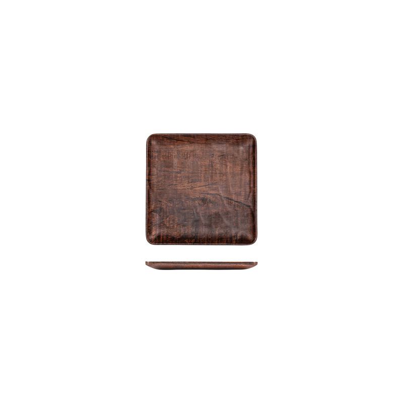Turgla Composite 7" x 7" Square Brown Composite Plate (Set of 4)