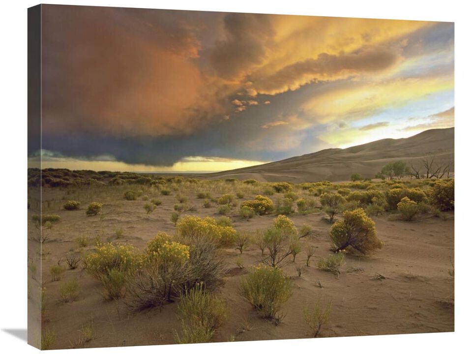Storm clouds over Great Sand Dunes National Monument, Colorado-Canvas Art-28x22