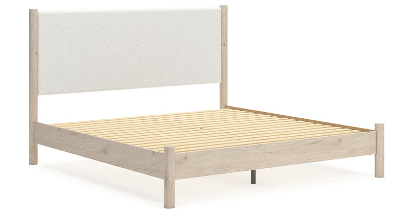 King Upholstered Panel Bed