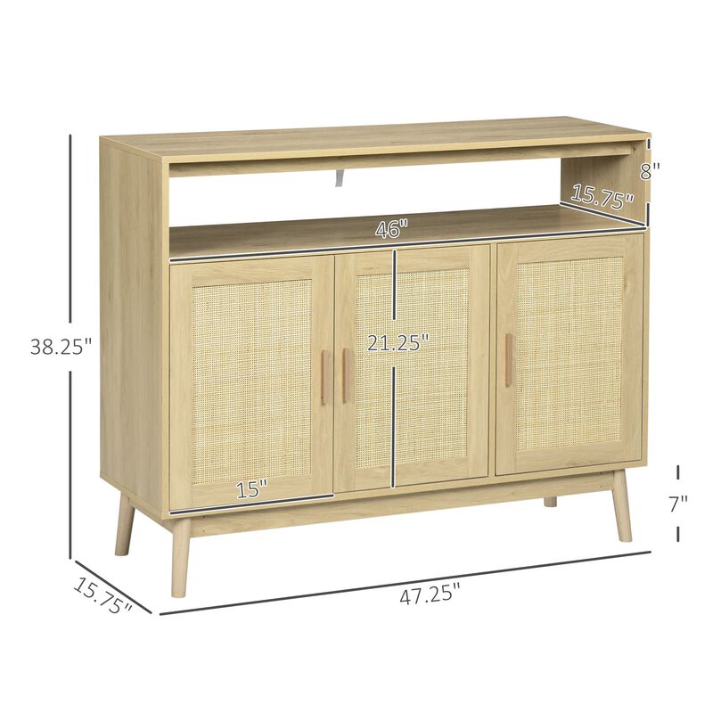 Natural Boho Storage: Rattan Sideboard Buffet for Dining Room