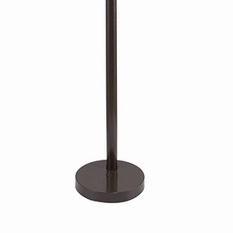 Floor Lamp with 3 Arched Arms and Fabric Shades, Bronze-Benzara