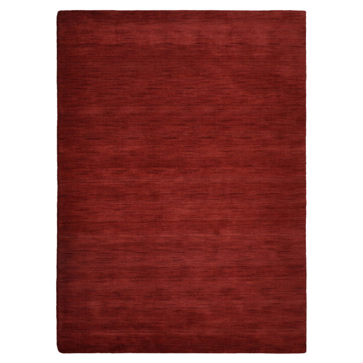RUGSOTIC CARPETS HAND KNOTTED LOOM WOOL ECO-FRIENDLY AREA RUGS  - 8'x10', Rectangle, Dark Red Color, Solid Plain Design, High Pile Handmade Anti Skid Area Rugs for Living Room, Bed Room (L00999)