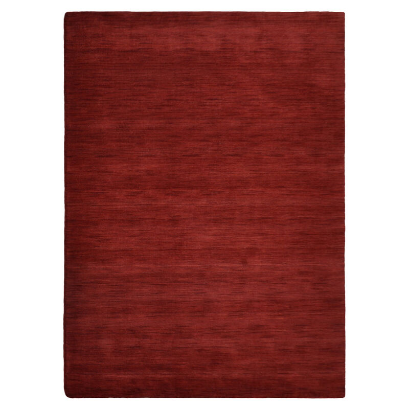 RUGSOTIC CARPETS HAND KNOTTED LOOM WOOL ECO-FRIENDLY AREA RUGS  - 8'x10', Rectangle, Dark Red Color, Solid Plain Design, High Pile Handmade Anti Skid Area Rugs for Living Room, Bed Room (L00999)
