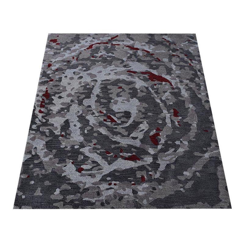 RUGSOTIC CARPETS HAND TUFTED WOOL ECO-FRIENDLY AREA RUGS  - 5'x8', Rectangle Shape, Multicolor, Abstract Modern Design, High Pile Thick Handmade Area Rugs for Living Room, Bed Room (K03055)