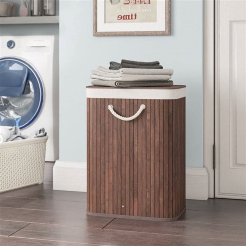 Laundry Hamper Dirty Clothes Basket with Lid and Removable Bag