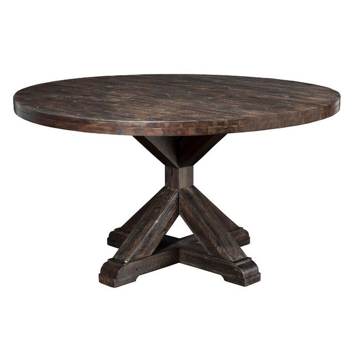 Newberry Round Dining Table, Salvaged Grey