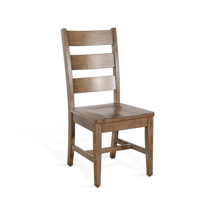 Sunny Designs Ladderback Chair with Stretchers, Wood Seat