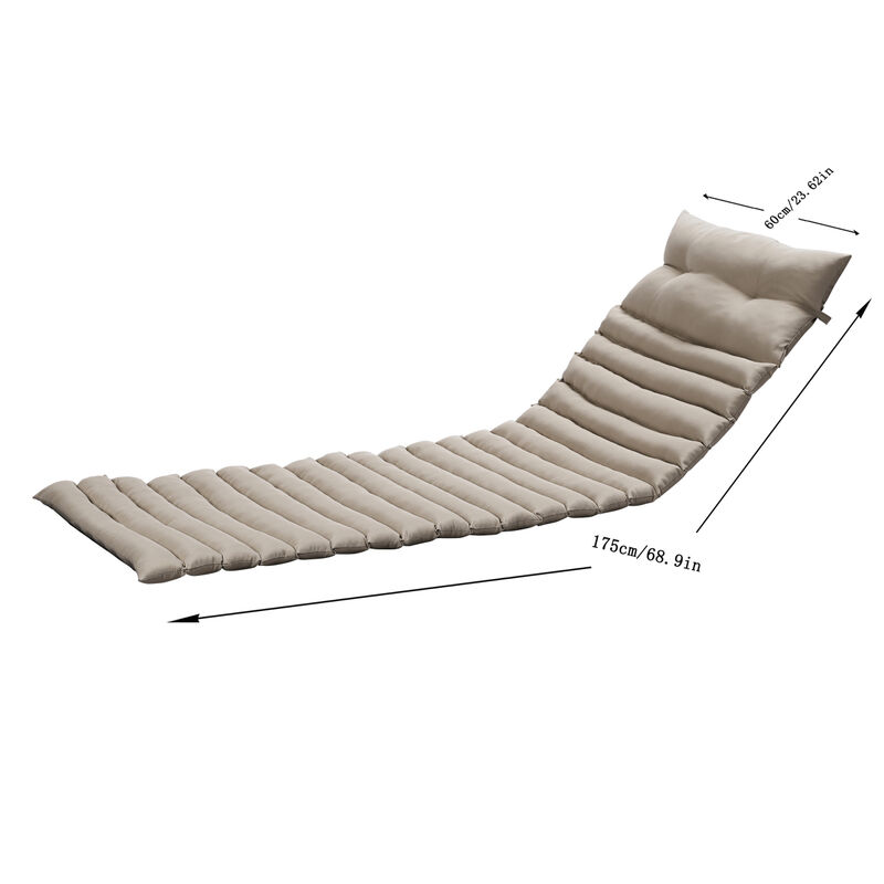 Outdoor Lounge Chair Cushion Set - KHAKI