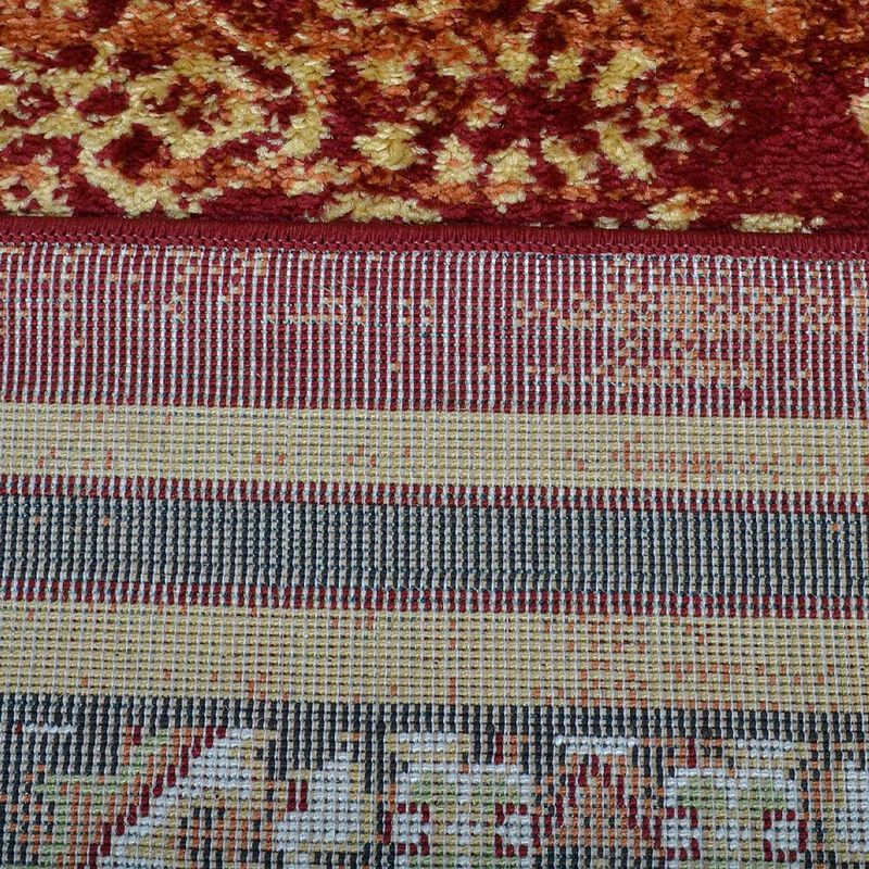 RUGSOTIC CARPETS MACHINE MADE HEATSET POLYPROPYLENE AREA RUGS  - 10'x13', Rectangle Shape, Red Color, Classic Oriental Traditional  Design, Midium Pile Machine Made Area Rugs (M00042)