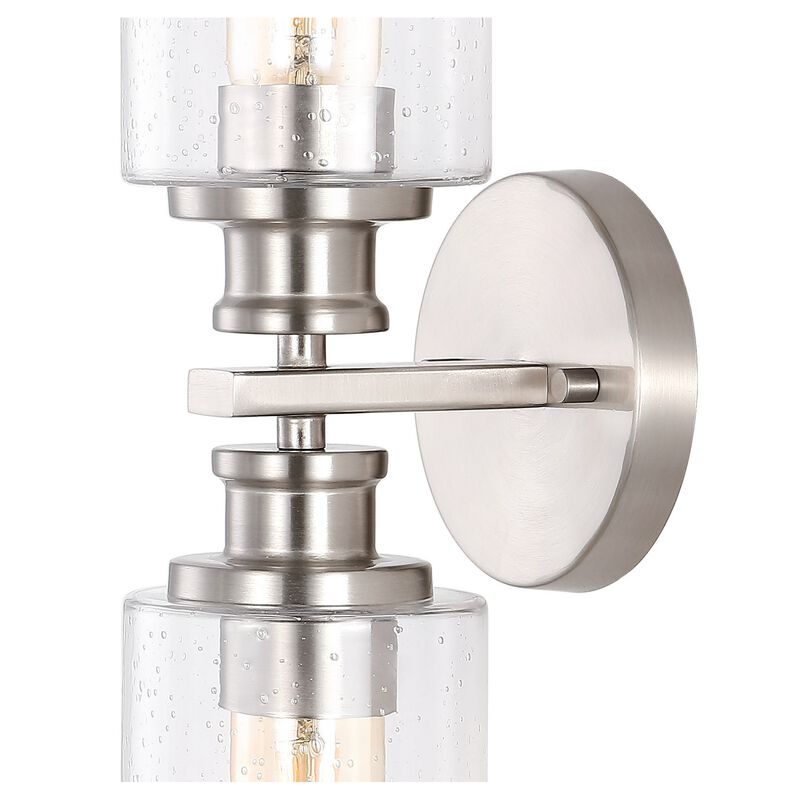 Jules Edison Cylinder Iron/Seeded Glass Farmhouse Contemporary LED Wall Sconce