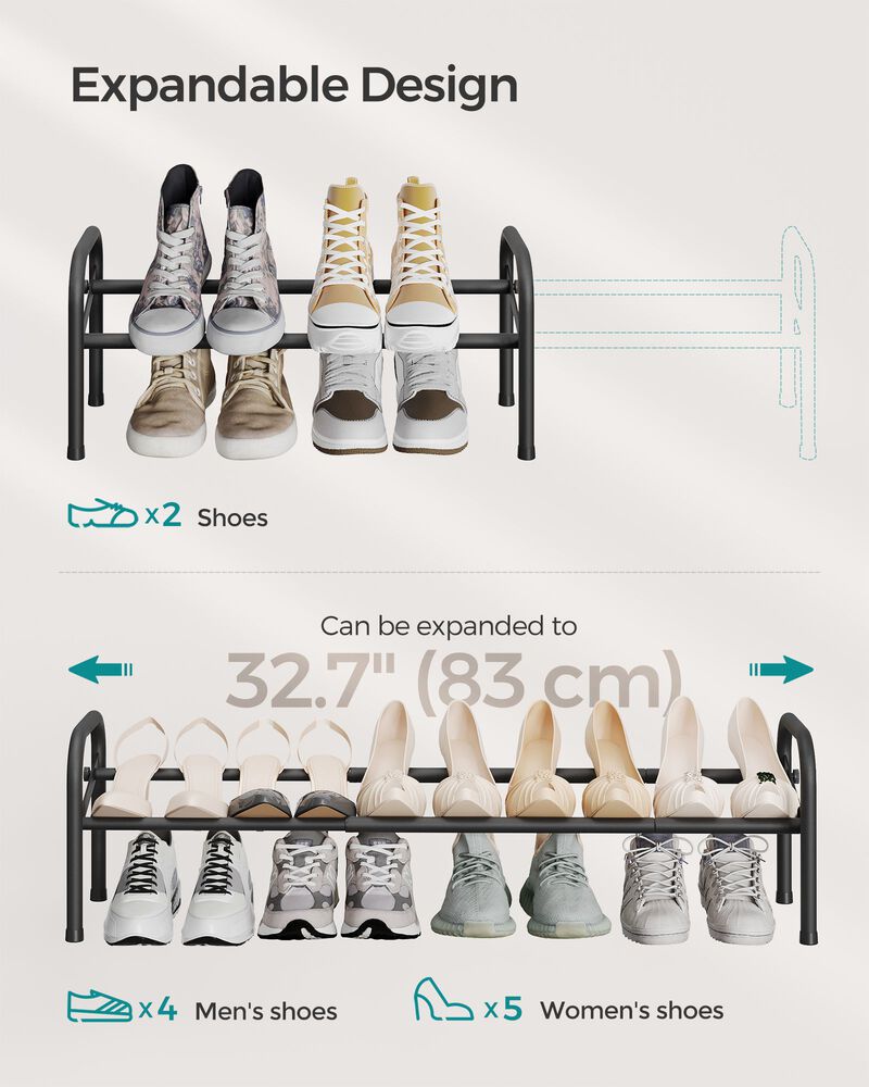1-Tier Metal Shoe Rack Compact & Sturdy Storage Solution for Footwear