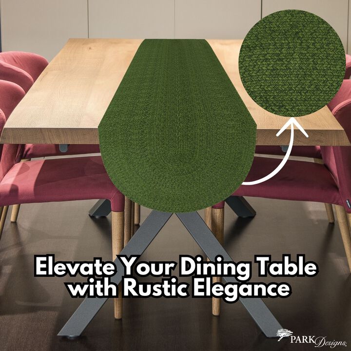 Park Designs Basil Spice Bin Braided Table Runner 15" X 54"