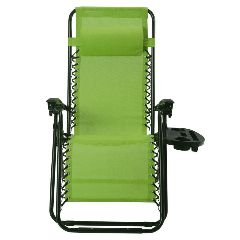 Hivvago Set of 2 Green Folding Outdoor Zero Gravity Lounge Chair Recliner