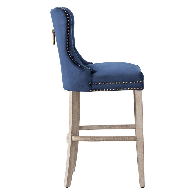 WestinTrends 29" Tufted Velvet Bar Stool