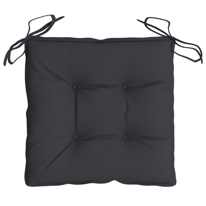 Zia 4pc Outdoor Patio Cushions for Chair, Tufted, Black Oxford Fabric - Benzara
