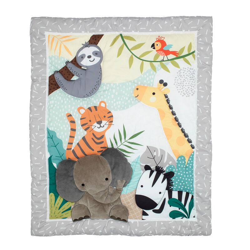 Bedtime Originals Mighty Jungle Animals 3-Piece Baby Nursery Crib Bedding Set