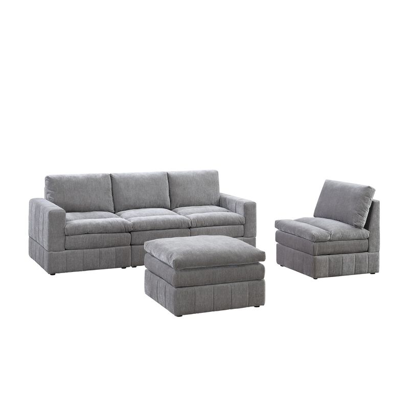 Granite modular sectional set, 5-pc contemporary