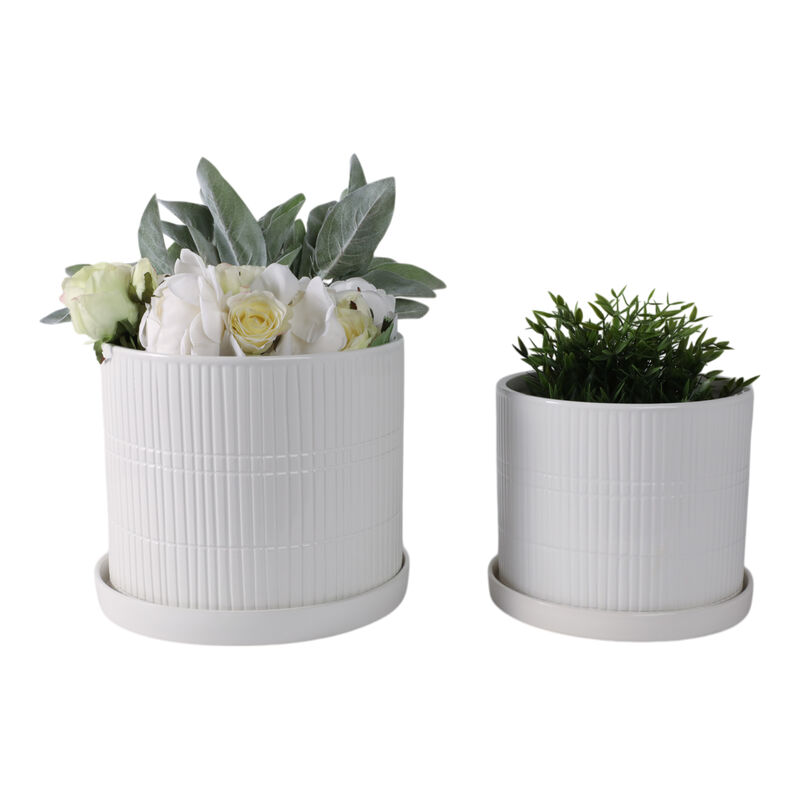 Line Textured Planter Set