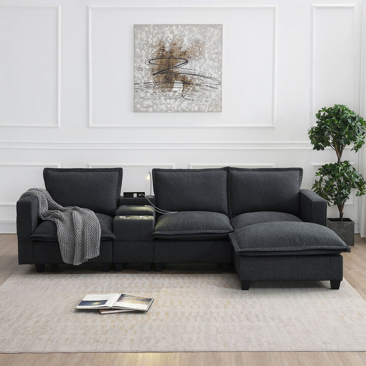 Merax 4-Seat Chenille Modular Sofa Couch