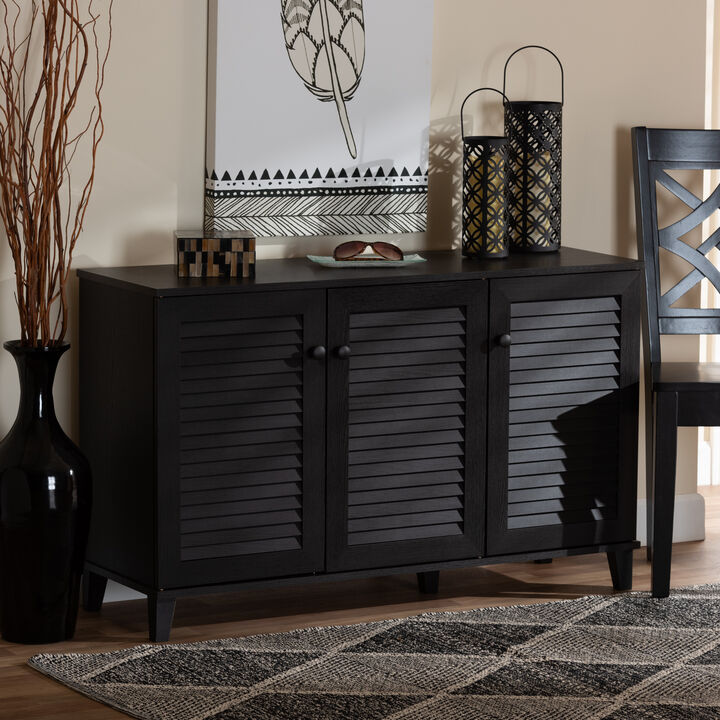 Baxton Studio Warren Espresso Shoe-Storage Cabinet