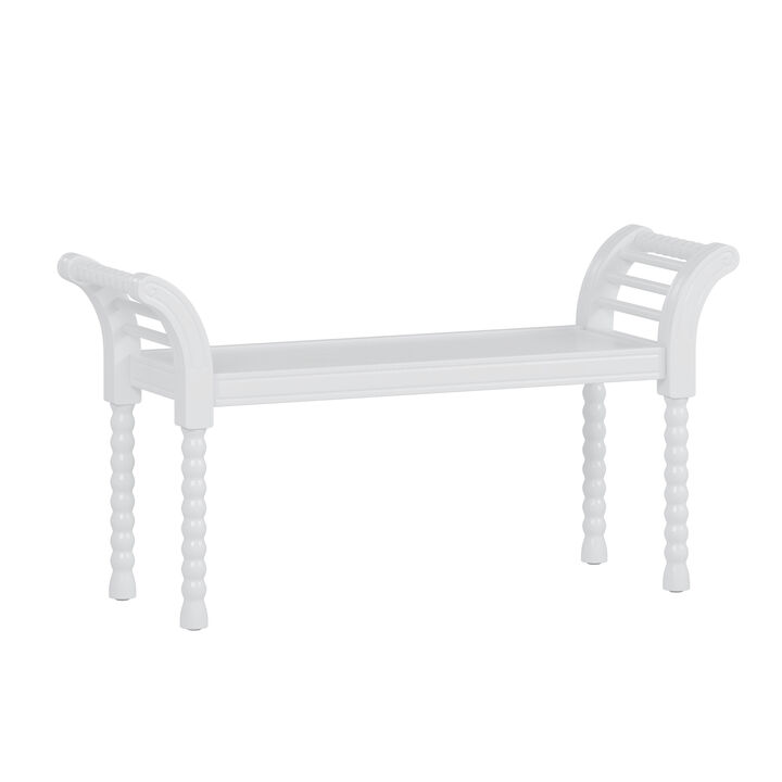 Merax Retro Style Bed End Bench with Turned Legs