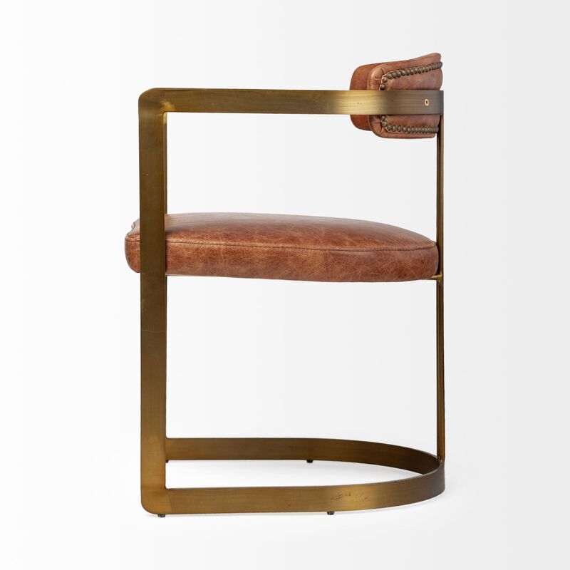 Hollyfield Brown Leather Dining Chair