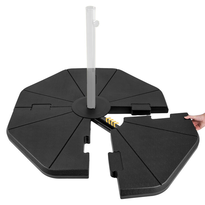 4-Piece Fillable Umbrella Base Stand for Garden, Yard, and Poolside Stability