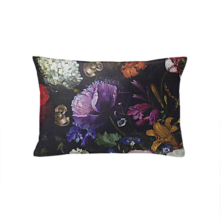 6ix Tailors Fine Linens Crystal's Bouquet Black/Floral Decorative Throw Pillows