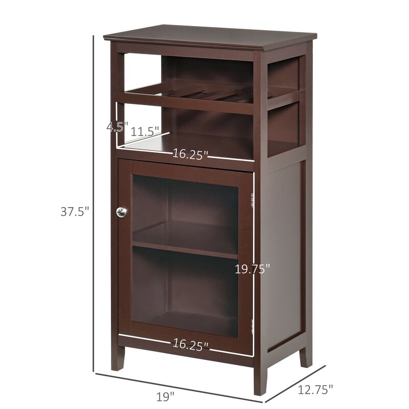 Espresso Wine Storage: Cabinet with 4-Bottle Rack and Acrylic Door