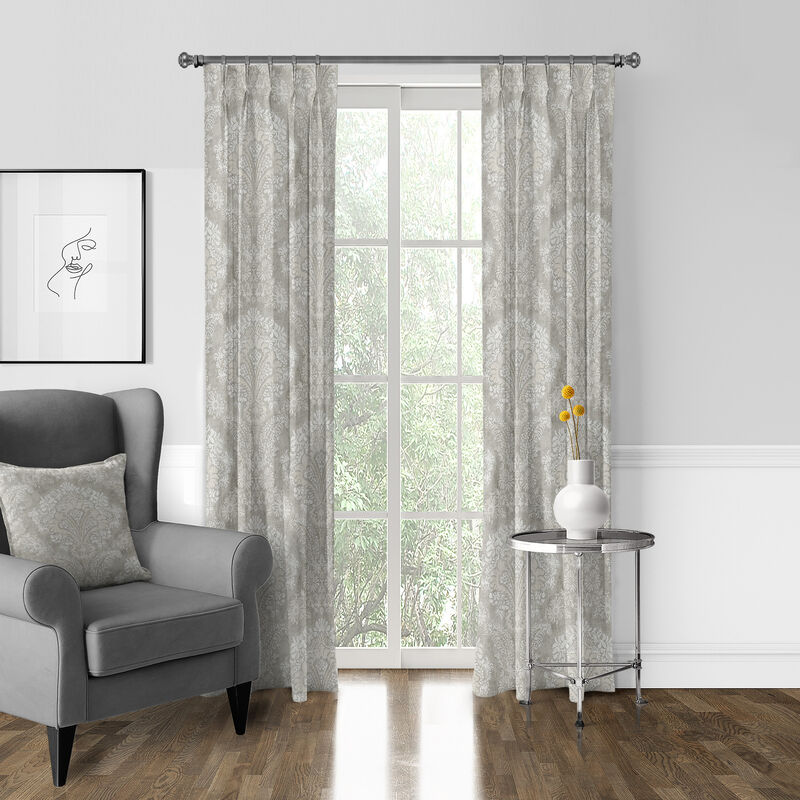 6ix Tailors Fine Linens Ophelia Stone Pinch Pleat Drapery Panel Pair
