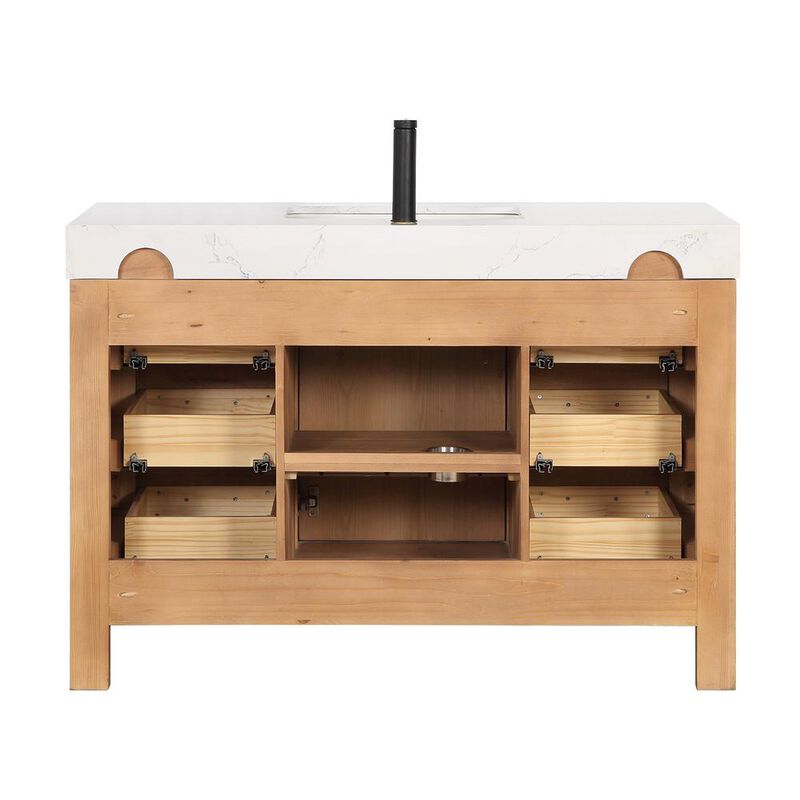 Vinnova Design Free-standing Single Bathroom Vanity with Composite top in Lightning White