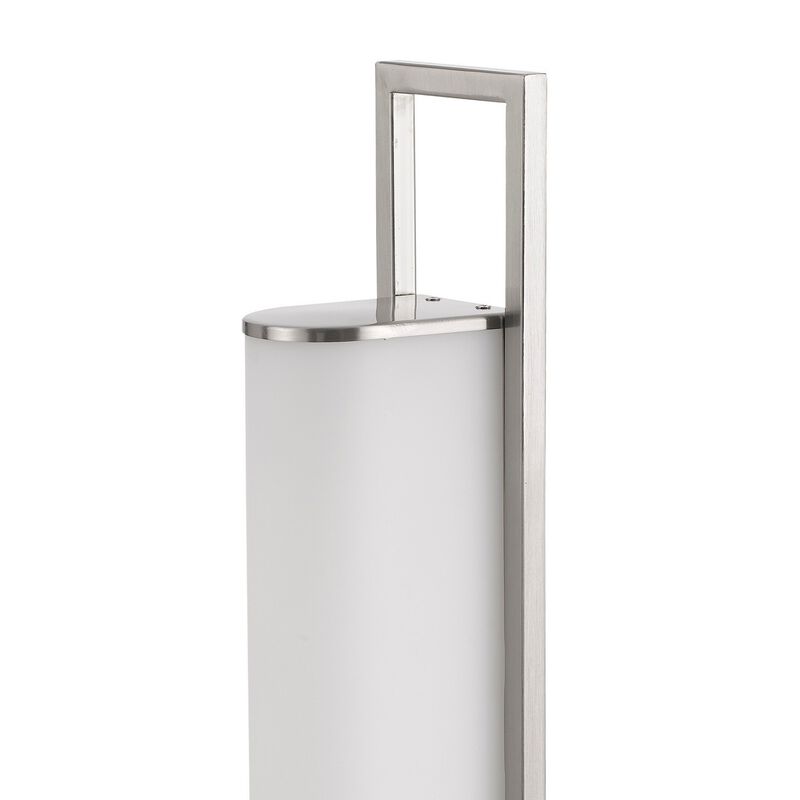 Mora Table Lamp, 2 USB Ports, Dimmer LED Light, Chrome Steel 23 Inch - Benzara