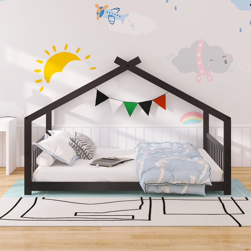 Merax Full Size House Bed Wood Bed