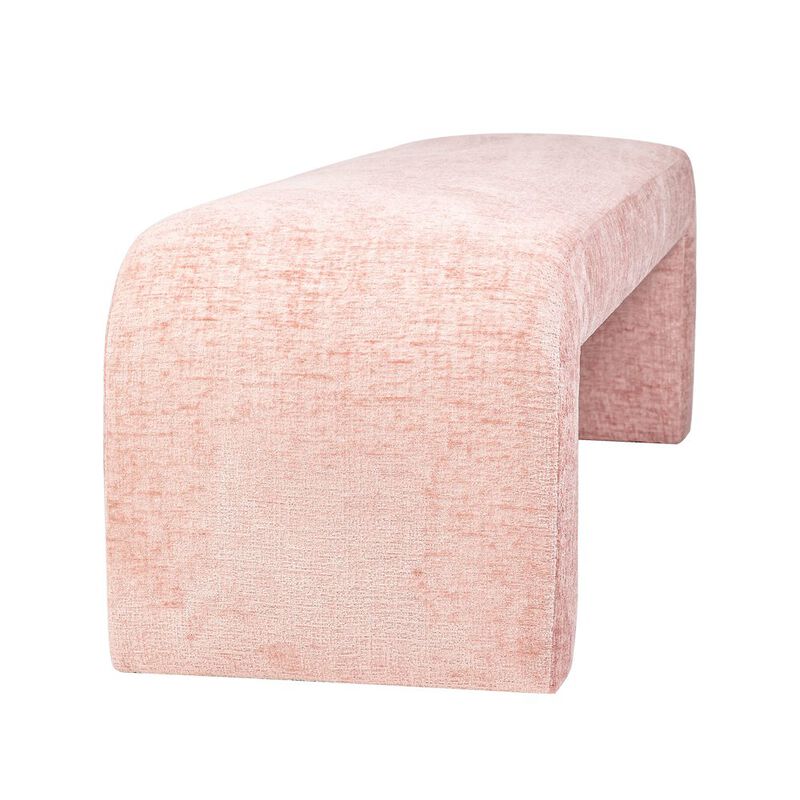 Jofran Sophia Modern Luxury Curved Upholstered Waterfall Jacquard Bench - Large