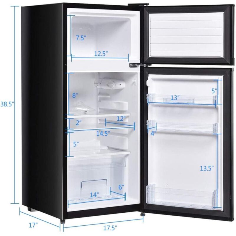 Costway 2 Doors Cold-rolled Sheet Compact Refrigerator