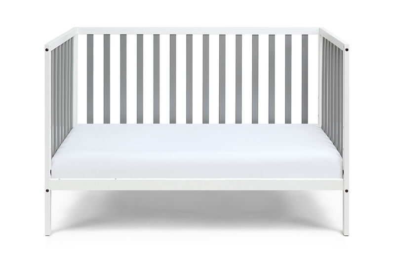 Baby Cache Deux Remi 3-in-1 Convertible Island Crib White/Gray