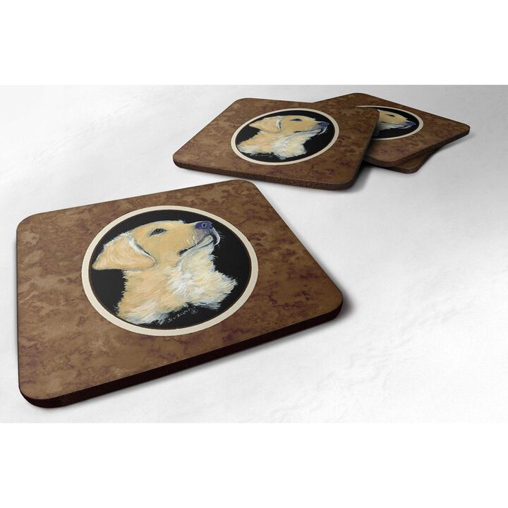 Caroline's Treasures SS8960FC Golden Retriever Foam Coasters (Set of 4), 3.5 H x 3.5 W, Multicolor